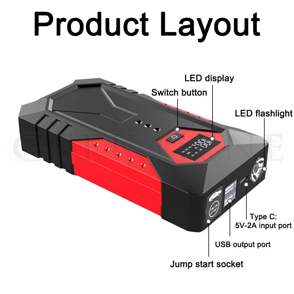 Car Jump Starter 18000mAh Power Bank Petrol Diesel Car Battery Charger