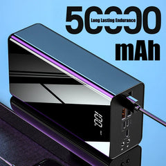 Power Bank 50000mAh Powerbank Large Capacity Portable Charger External Battery Power Banks Digital Display Power Bank Universal