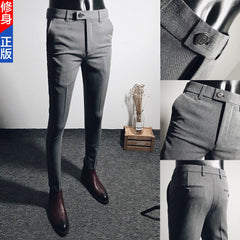 Men's Casual Stretch Pants New  Slim Business Formal Office Versatile Interview For Solid Color Daily Wear Hot Selling Shorts