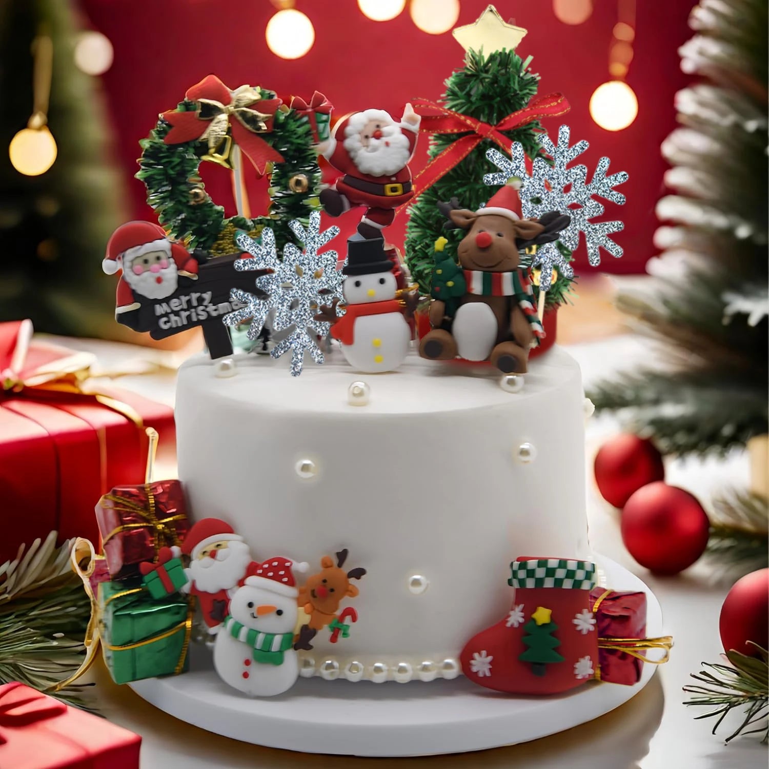 Christmas Cake Decoration Snowman Cake Decoration