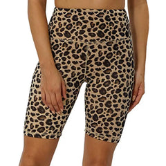 Summer Leopard Serpentine Print Hot Shorts for Women Fashion High Waist Slim Sport Biker Shorts