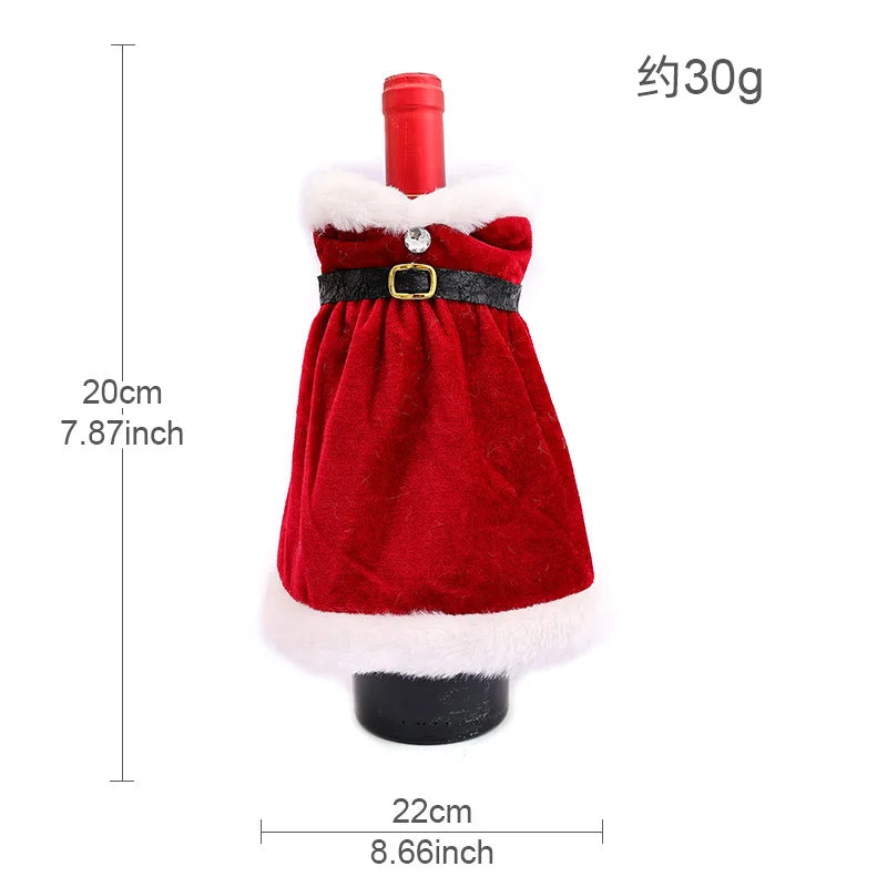 Christmas European And American Style Knitted Faceless Old Man Long Beard Wine Bottle Set