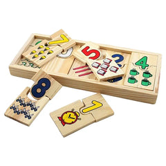 Wooden Children Match It Counting Mathematics Number Early Educational Puzzle Set