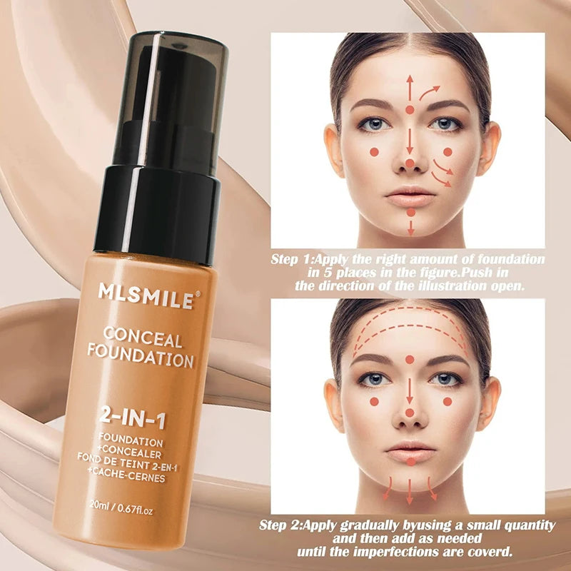 Face Foundation Cream Oil-control Matte Bbcream Lasting Concealer Liquid Waterproof Full Coverage Matte Base