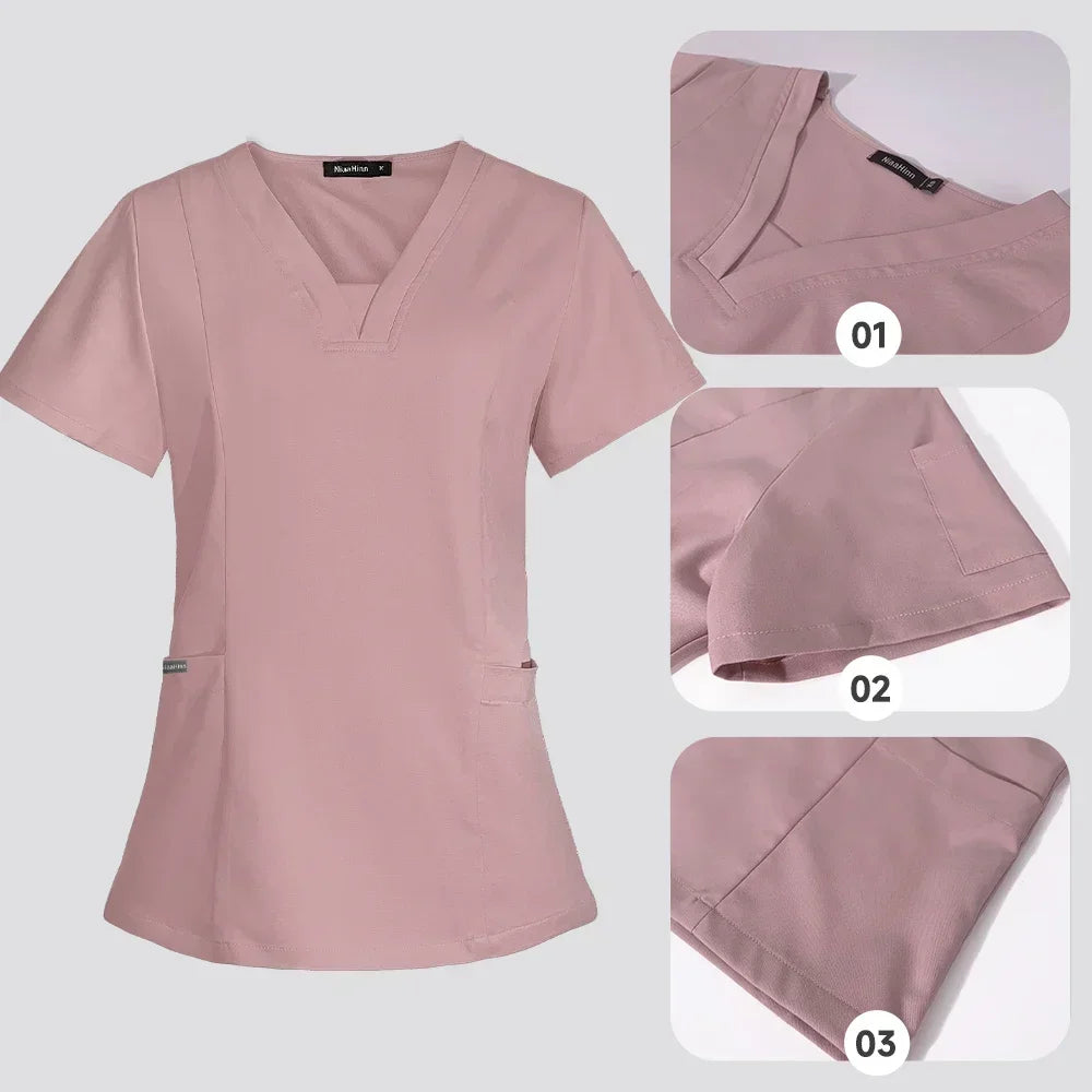 Medical Scrubs Uniform Women Nurse Scrub Set