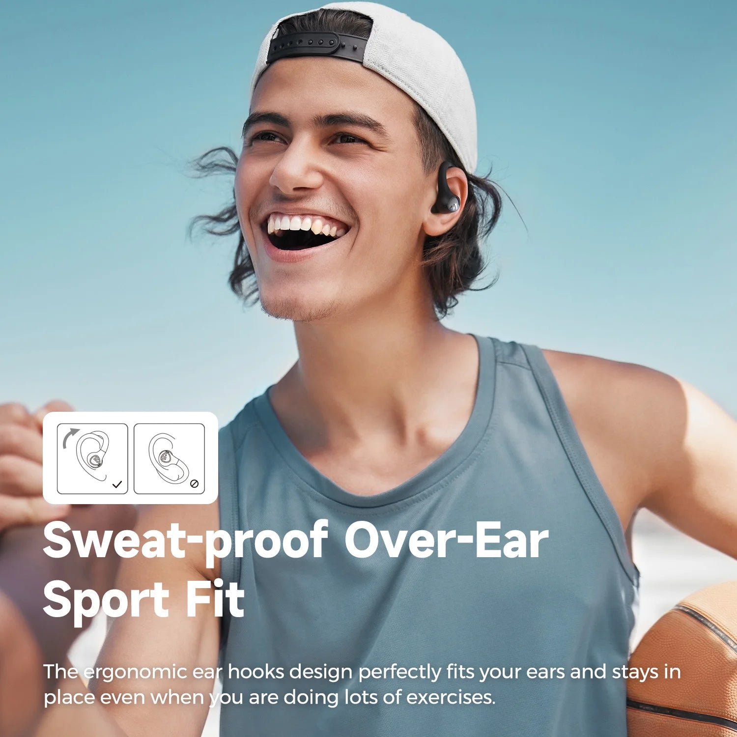 SoundPEATS Wings 2  Bluetooth 5.3 Wireless Earbuds Waterproof Sports Over-Ear Hooks