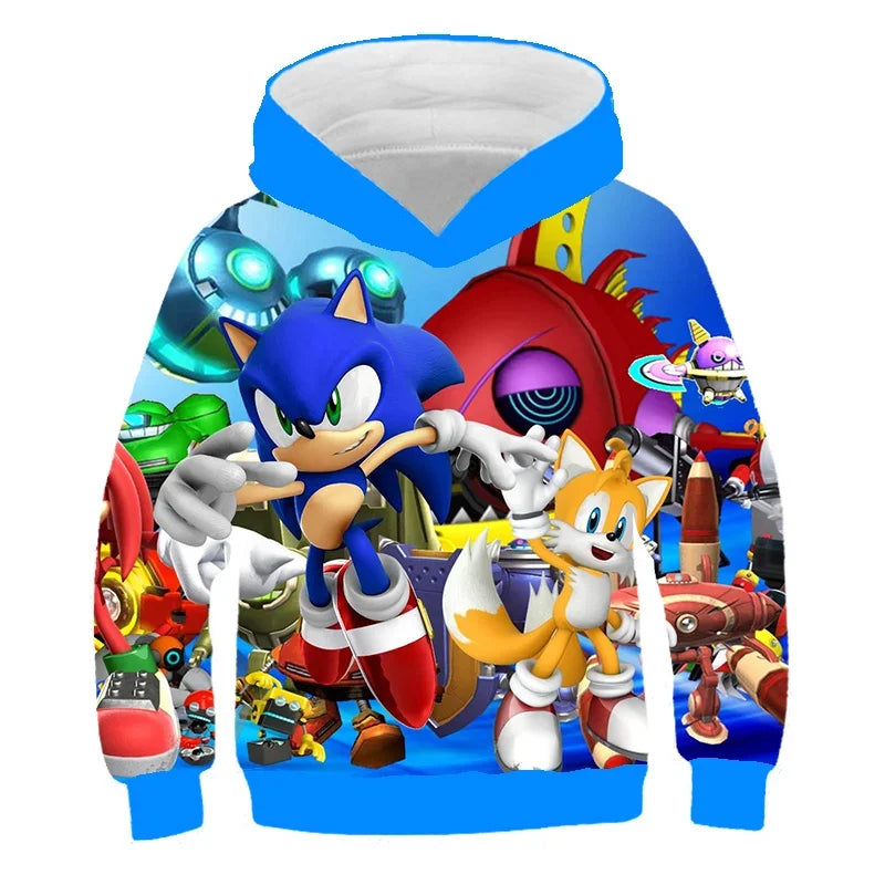 Fashion Sonic Hoodie For Kids Boys Girls Children Autumn Long Sleeve Printed Anime Sweatshirts Cool Tops Tees Men Women Clothing