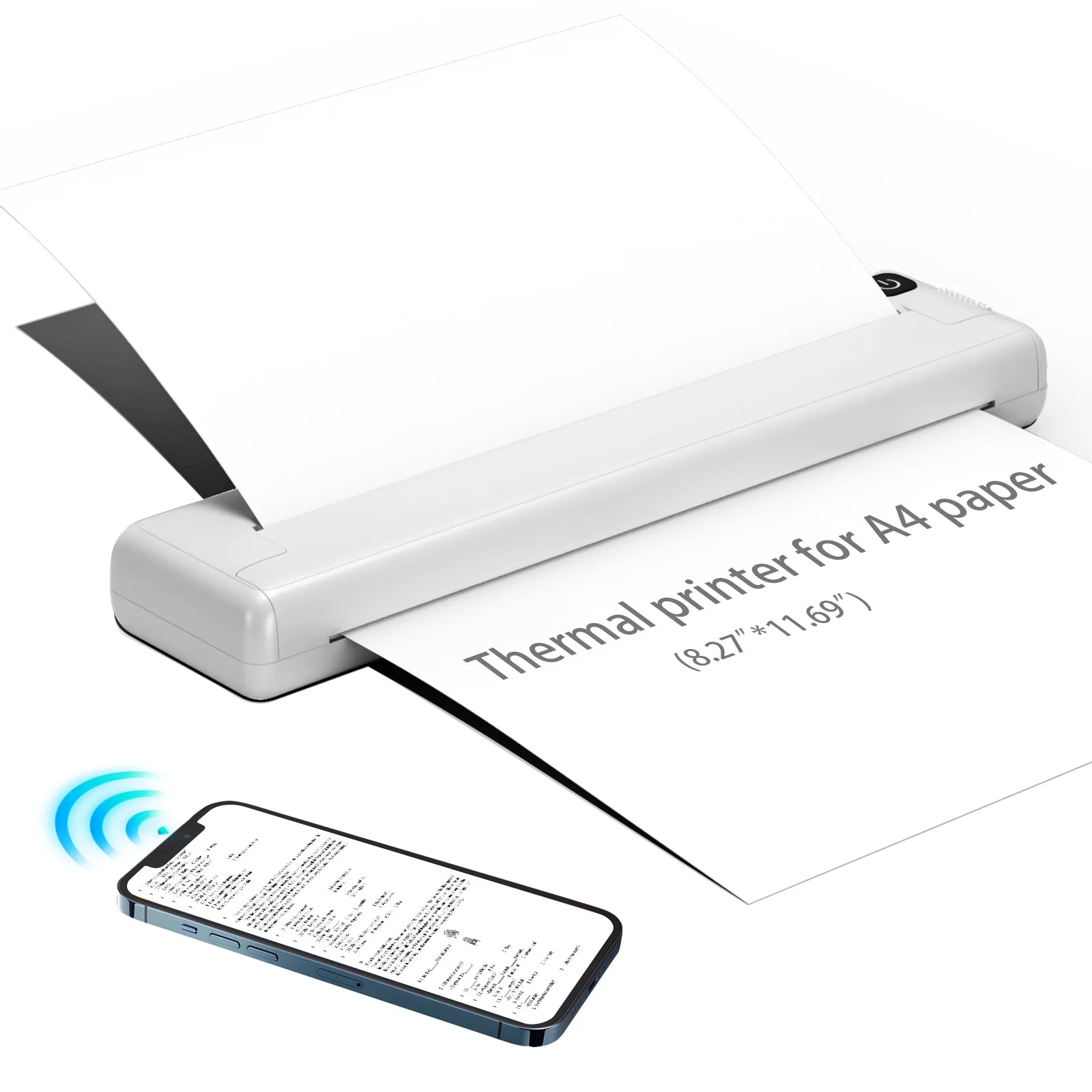 A4 Portable Thermal Printer Bluetooth Wireless Printer Paper Photo Text Document Office Printing For Android iOS Phone Printer