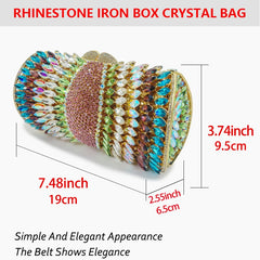 crystal diamond glass hollow dinner bag metal rhinestone handbag women stone clutch bag