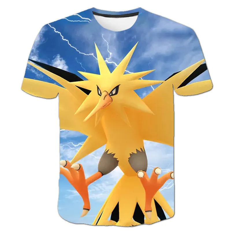 Children T-shirts Kids Tops Pokemon T Shirt Boys Short Sleeve Pikachu Tshirt Girls Clothes Tees Summer Casual Wear Girl T-shirt