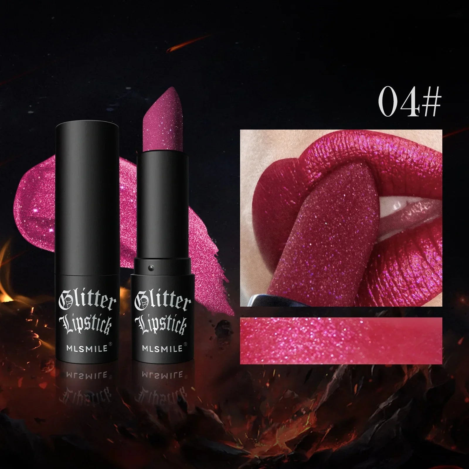 Glitter Diamonds Matte Lipstick Waterproof Long Last Color Rendering Non-stick Cup Nude Red Lipsticks