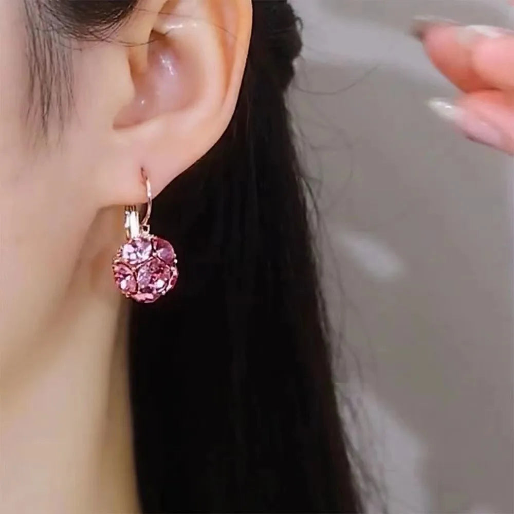 Fashion Trend Unique Design Elegant Exquisite Light Amethyst Round Earrings