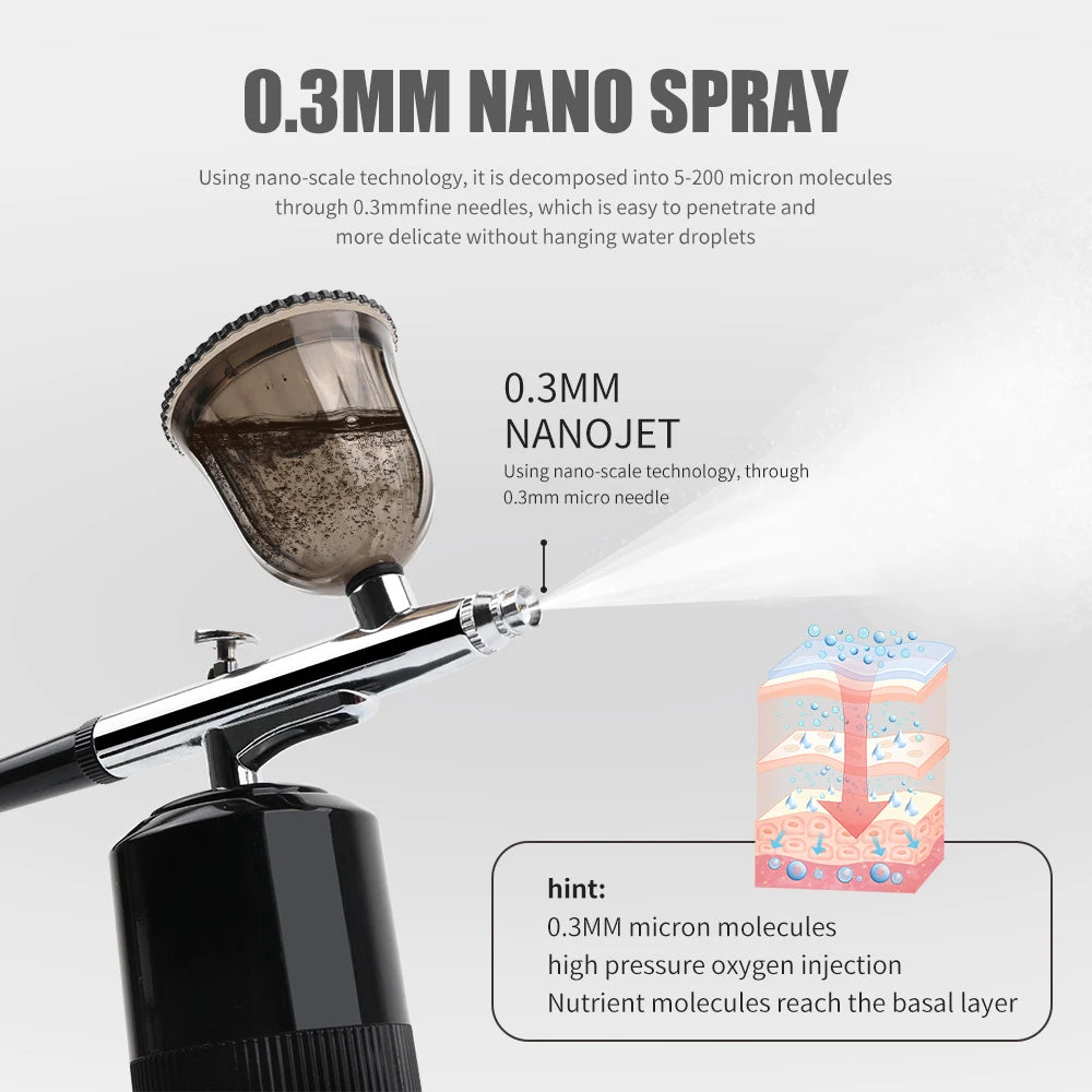 Facial Nano Oxygen Injection Instrument Handheld High Pressure Beauty Facial Spray