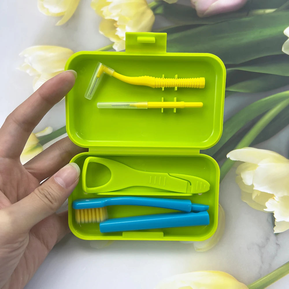 Oral Orthodontic Kit Portable Care Brush Travel Tool Teeth Interdental Cleaners Brushes