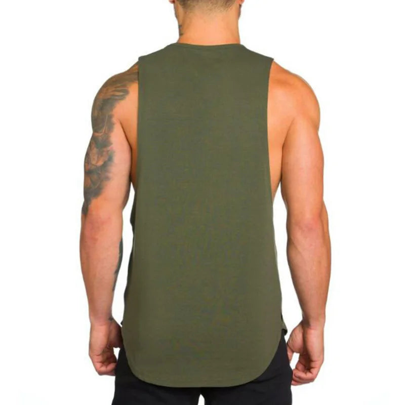 Sport V-Neck Vest Gym Bodybuilding Fitness Tanks Top Men's Clothing