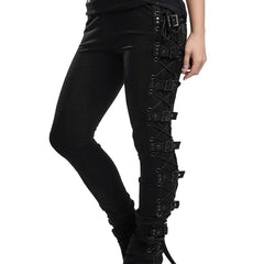 Gothic Pants For Women Work Casual With Pockets Fashion Lace Trousers