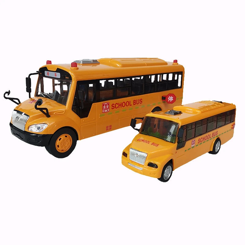 Inertial School Bus Car Toy With Story Student Shuttle Bus Light Up Musical Vehicle Toy for Children Boys