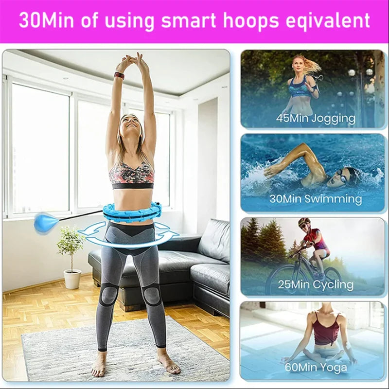 Slimming Hoop With Weight Exercise Weights Sport Sports Hoop Waist Trainer Exercise At Home Fitness