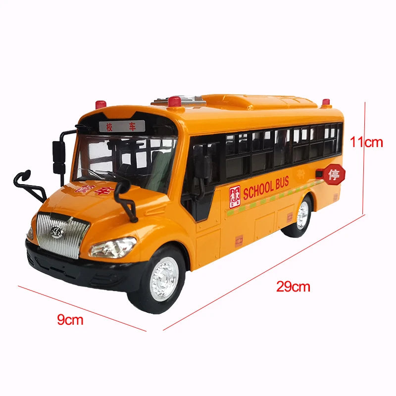 Inertial School Bus Car Toy With Story Student Shuttle Bus Light Up Musical Vehicle Toy for Children Boys