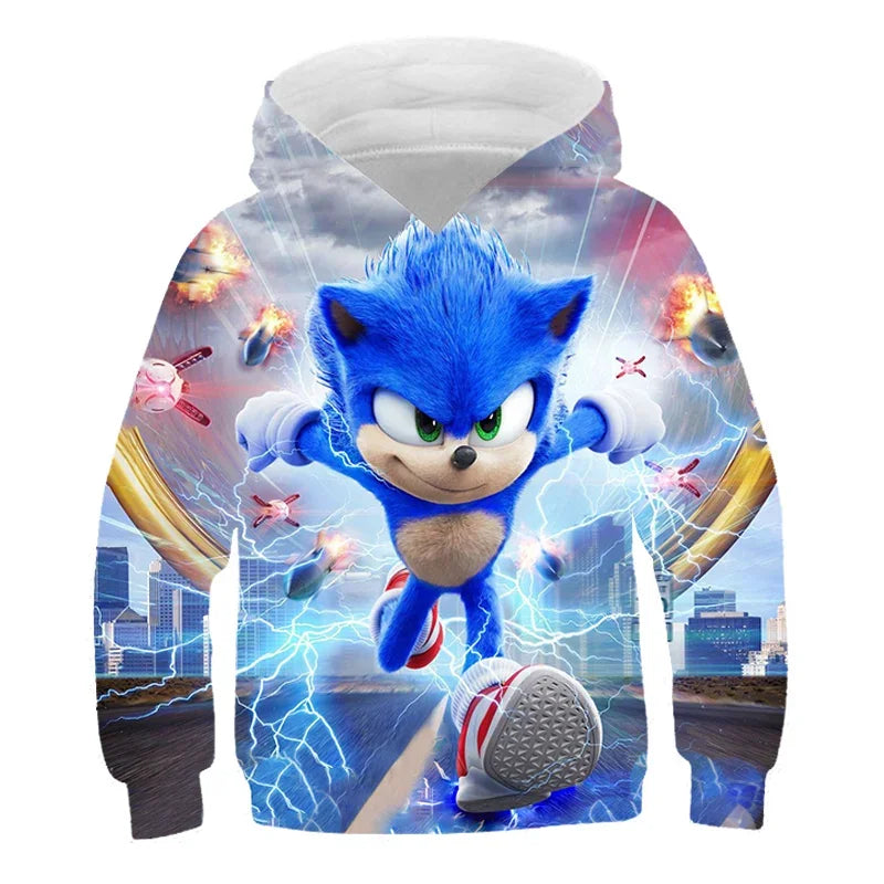 Fashion Sonic Hoodie For Kids Boys Girls Children Autumn Long Sleeve Printed Anime Sweatshirts Cool Tops Tees Men Women Clothing