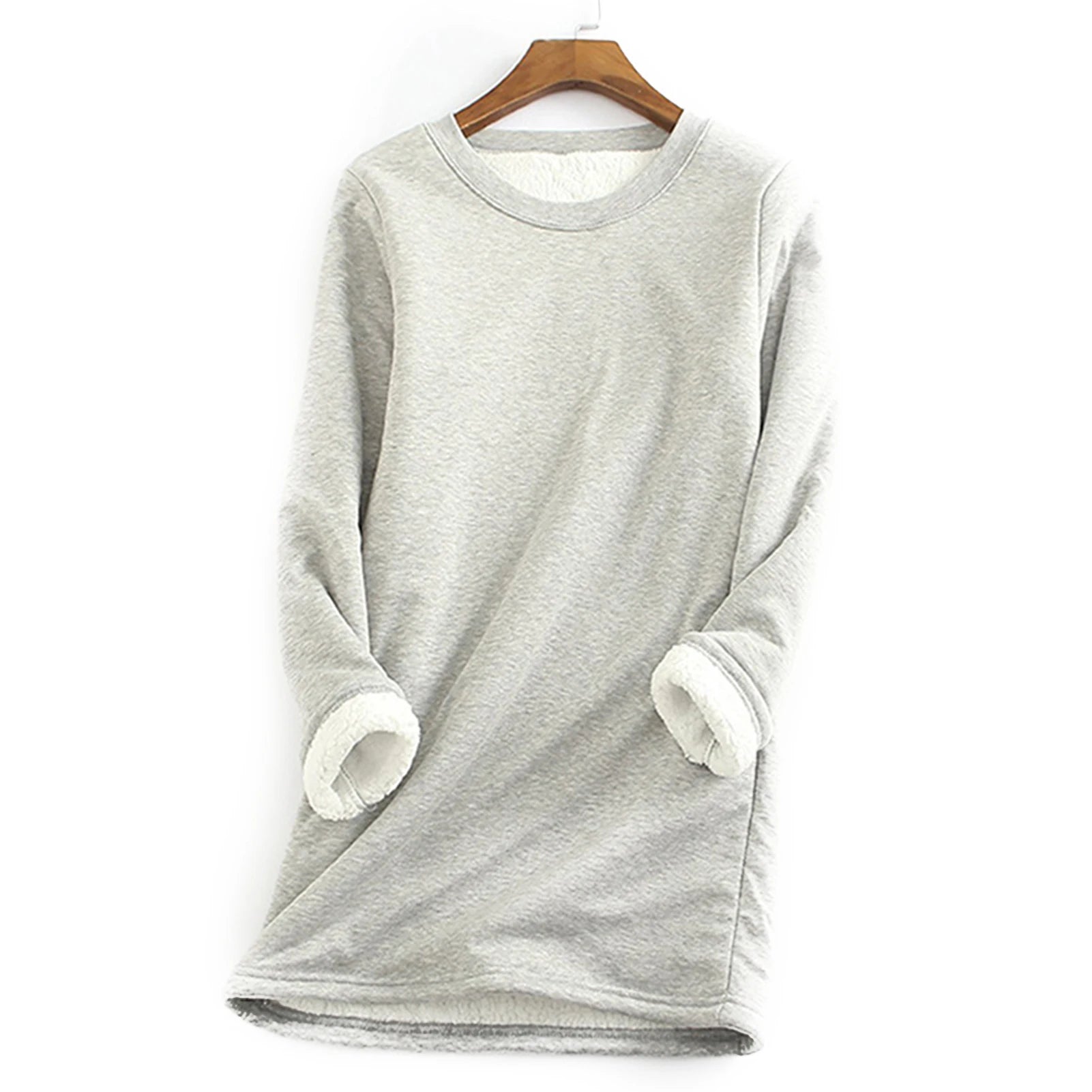 Women's Warm Fleece Top Lady Autumn Warm Sweater Suitable for Going Shopping Wear