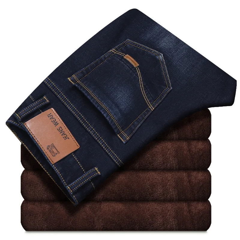 Winter Men's Warm Jeans