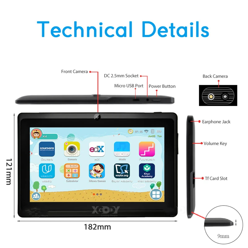 Hot Sales 7 INCH RAM 512 MB 8GB ROM A33 Android 4.4 Pink Tablet PC Quad Core Dual Camera WIFI Micro USB Bluetooth