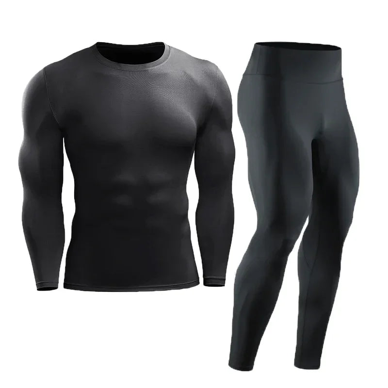 Men GYM Suit Fitness Running Hiking Skiing Tight Sets Quick Dry Exercise Sport Basketball Football Pant + Shirt Tracksuit