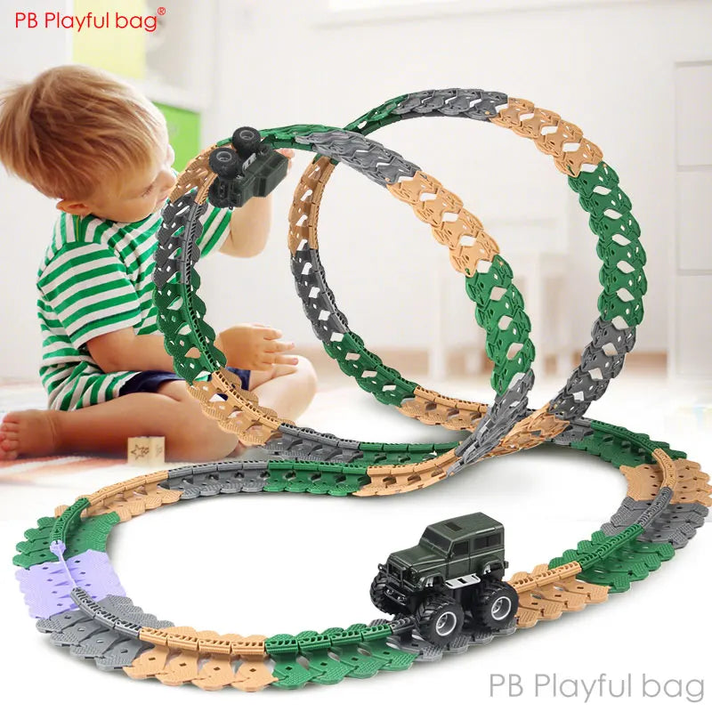 Children Anti gravity rail car Kid's track car set Electric jeep Rail cars Boys Assembled Toy set