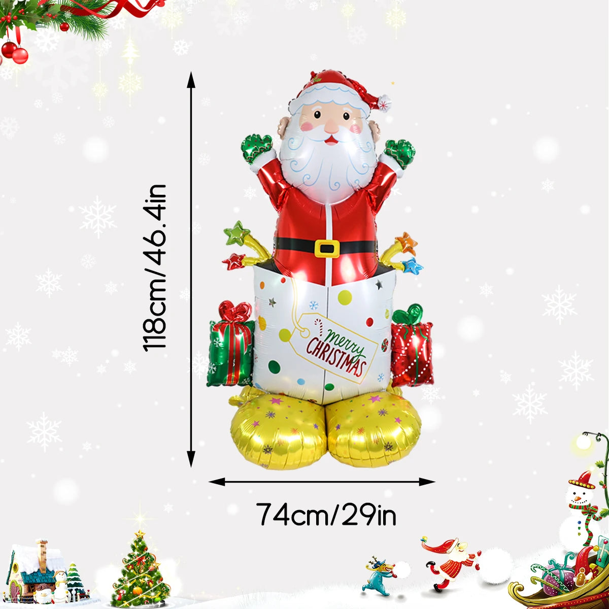 Large Christmas foil balloons, Santa Claus, snowman, Christmas tree balloon, suitable for Christmas party