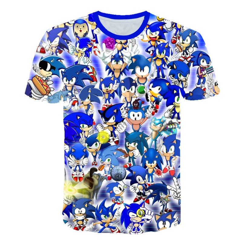 Boys Sonic T-Shirt Kids TShirts Baby Boys Casual Short Sleeves Print T-shirt For Boy Summer Children Tee Shirts Tops