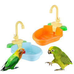 Plastic Parrot Bath Basin Automatic Bath Box Small Bird Cage Bathroom Multi-Functional Bird Toy Bath Basin Set