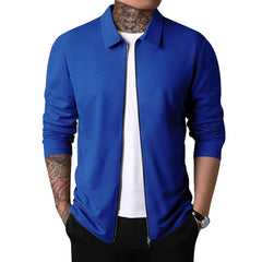 Waffle jacket, men's lapel jacket, middle-aged and young trendy men's outdoor sports style top