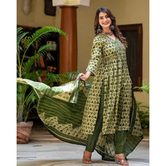 Indian Women Designer Cotton Printed Work Straight Salwar Kurta Wedding Dress