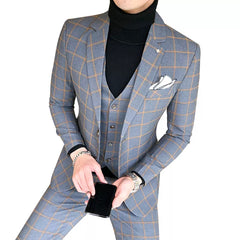 Men's Casual Business Suit 3pcs Set