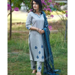 Women Party Wear Kurti Palazzo With Dupatta Set Indian Salwar Kameez Suit Kurta