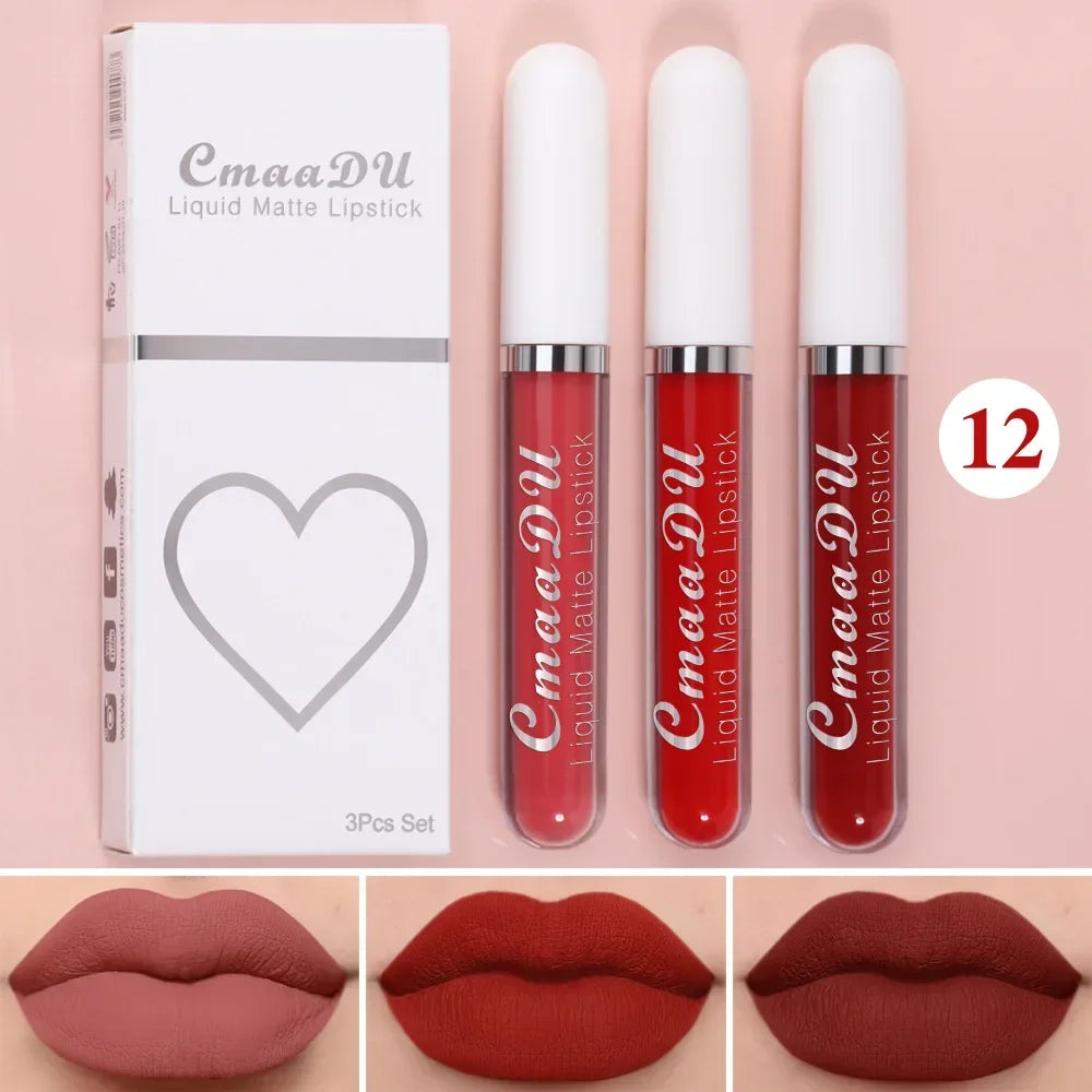 Waterproof Matte Nude Lip Gloss Brown Nude Pigment Dark Red Long Lasting Velvet Liquid Lipstick