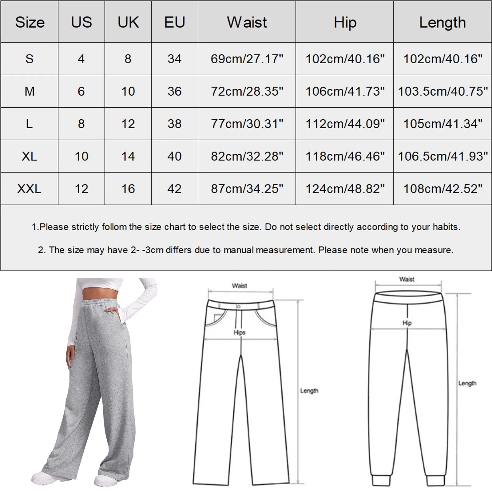 High Waist Women Wide Leg Pants