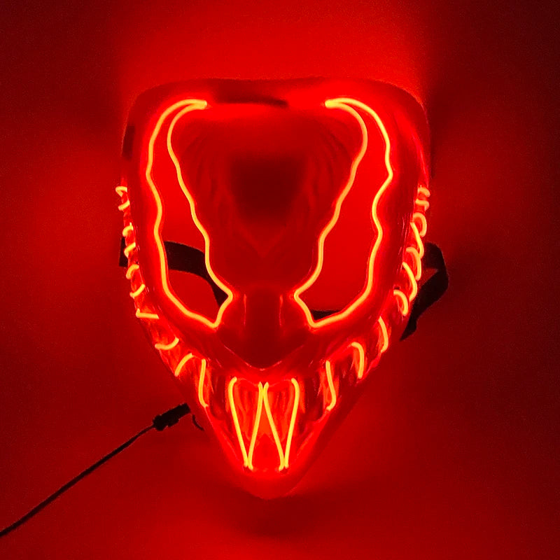 New Arrival Halloween Mask Horror Venom  LED Luminous Mask Cosplay Costume Makeup Prom Party