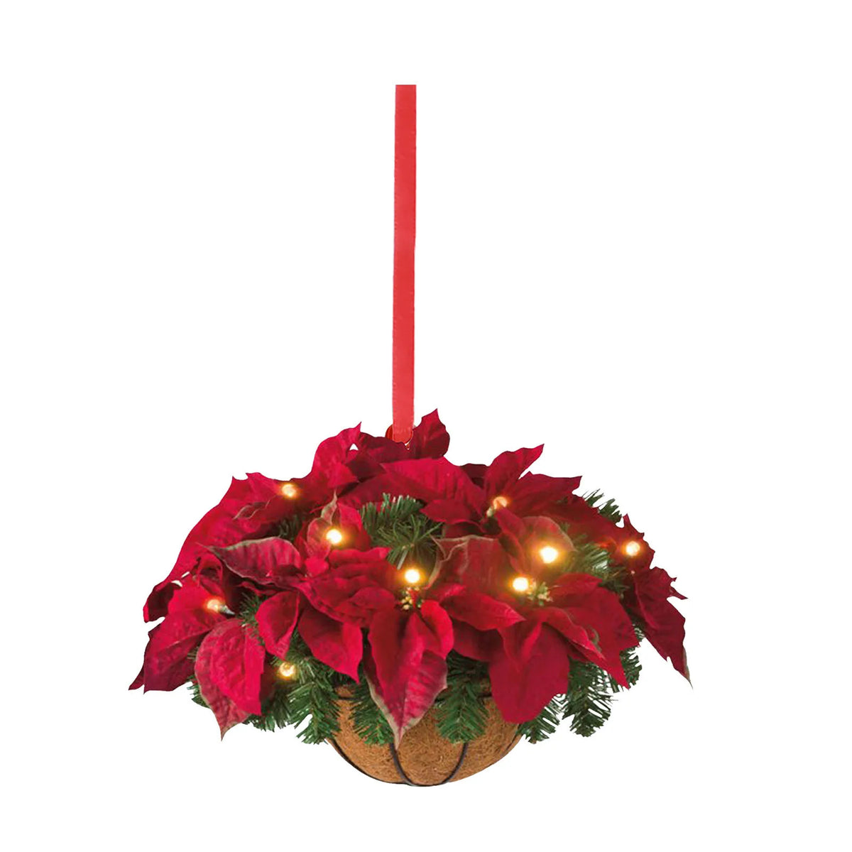 Artificial Hanging Flower Basket Christmas Pendant 2D Green Red Wreath Plant Xmas Tree Ornaments Merry Christmas Decoration Noel