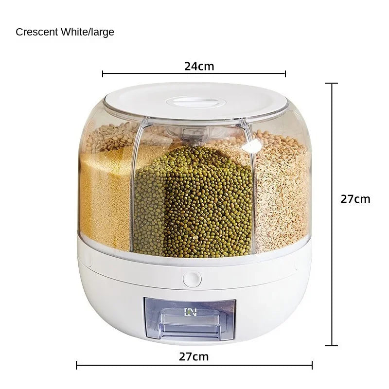 360 Degree Rotating Rice Dispenser Sealed Dry Cereal Grain Bucket Dispenser