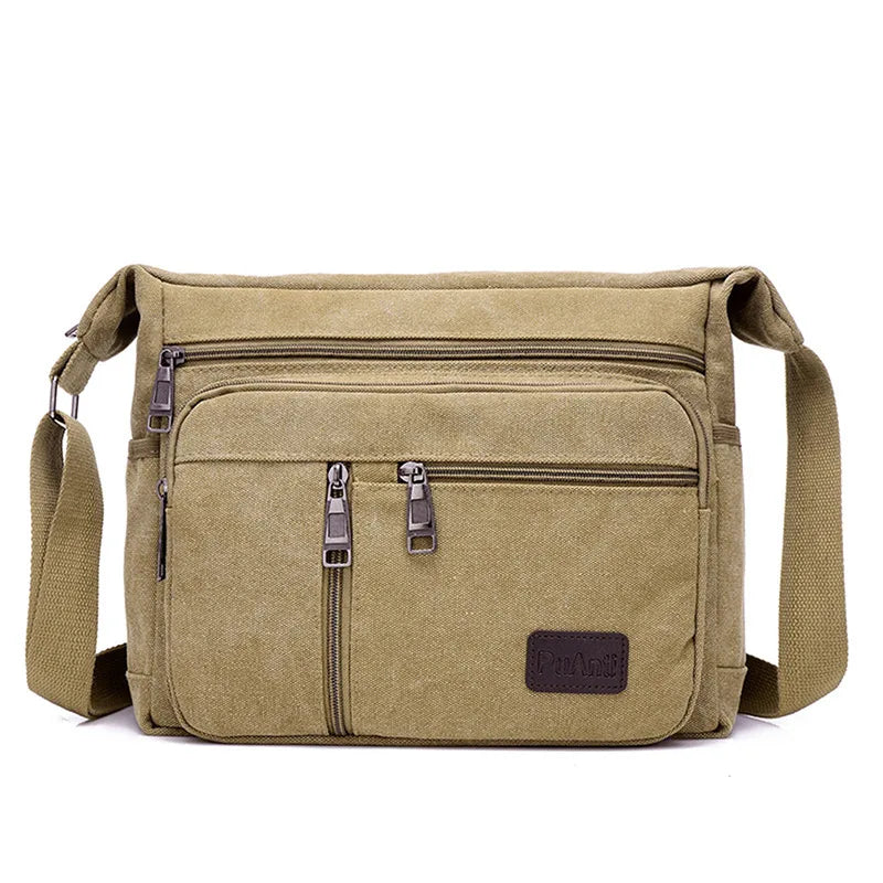 Men's Vintage Canvas Bag Men Casual Crossbody Bag For Men Messenger Bag Man Travel Shoulder Bags