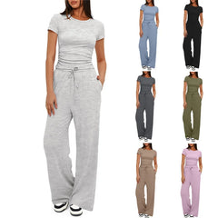 Women Two Pieces Set T-shirt And Wide Leg Pants