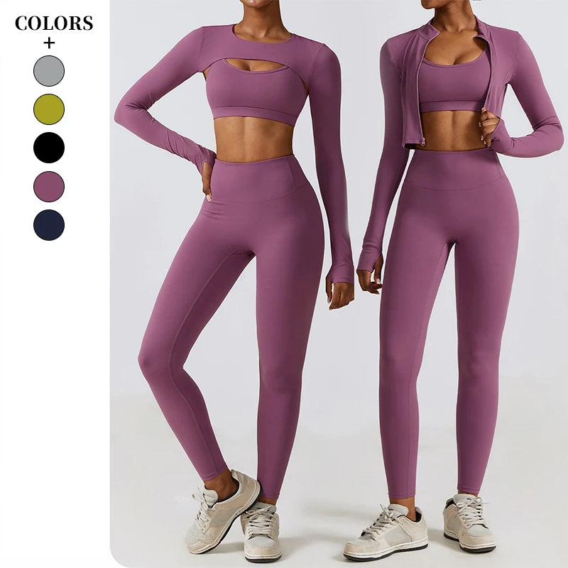 High Quality Yoga Sets 3 Piece Woman Yoga Clothes Fitness Clothing