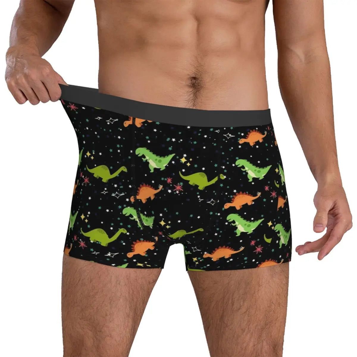 Cute Dinosaur Print Underwear Colorful Animal Pouch Hot Boxer Shorts Printed Boxer Brief Funny Males Panties Plus Size