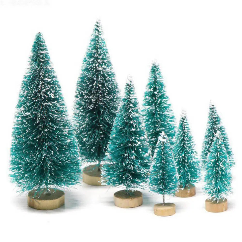 small Christmas tree pine silk Blue-green gold silver and red mini Christmas tree ornaments