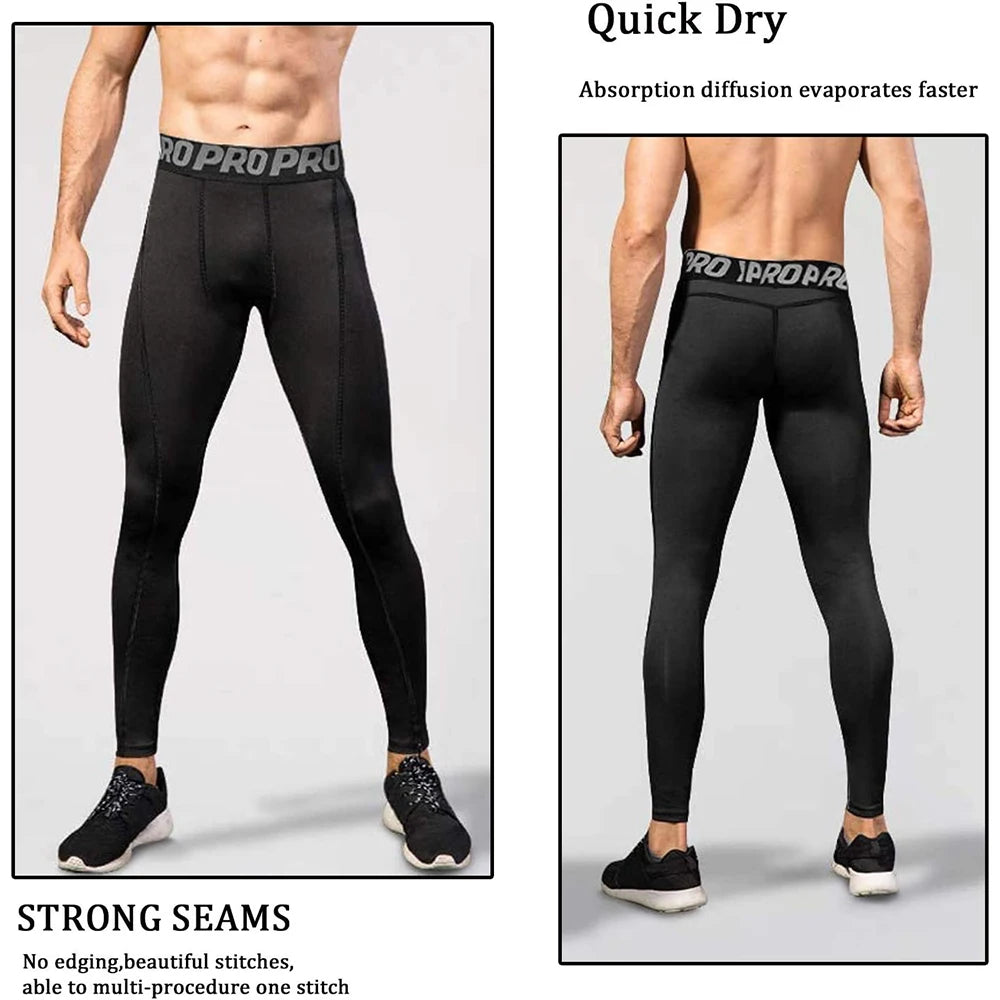 Men Compression Pants Quick Drying Running Basketball Leggings Workout Pants for Men