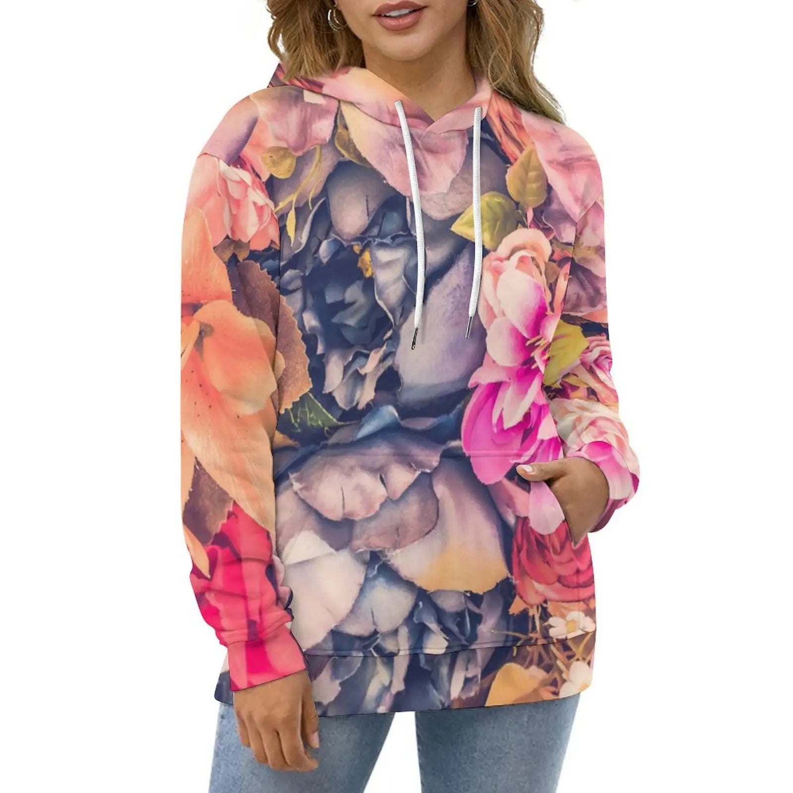 Hawaiian Hibiscus Flower Hoodies Tropical Floral Print Hip Hop Casual Hoodie