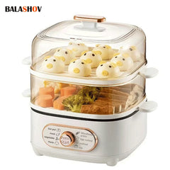 Steamer Electric Steam Pot Cooking Steaming Home 2-layer Transparent Food Dumplings Household Pan