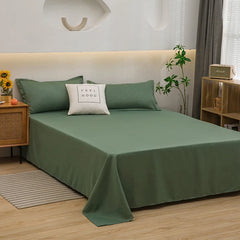 1 pc Bed Flat Sheet for Double Bed Plain Solid Color Top Sheets Single/Queen/King Flat Bedsheets